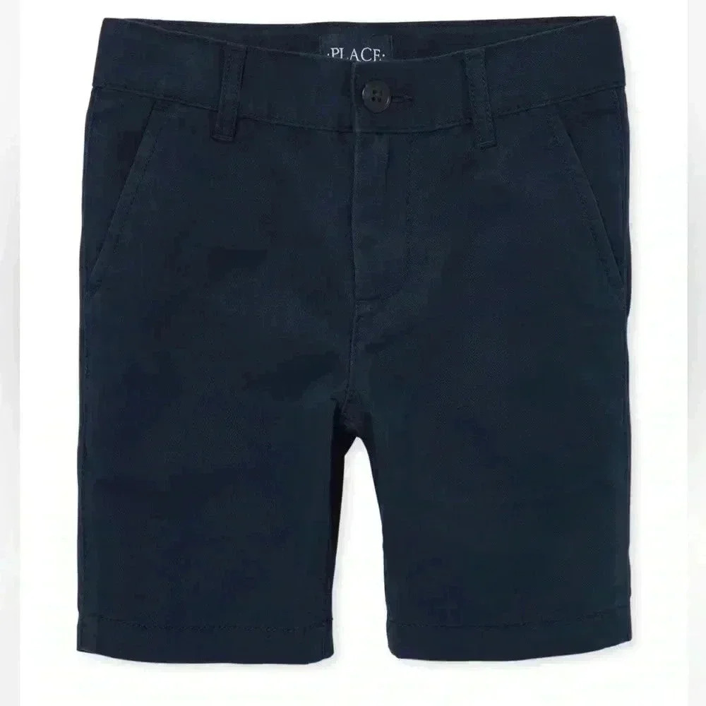 Boys Stretch Chino Shorts - New Navy